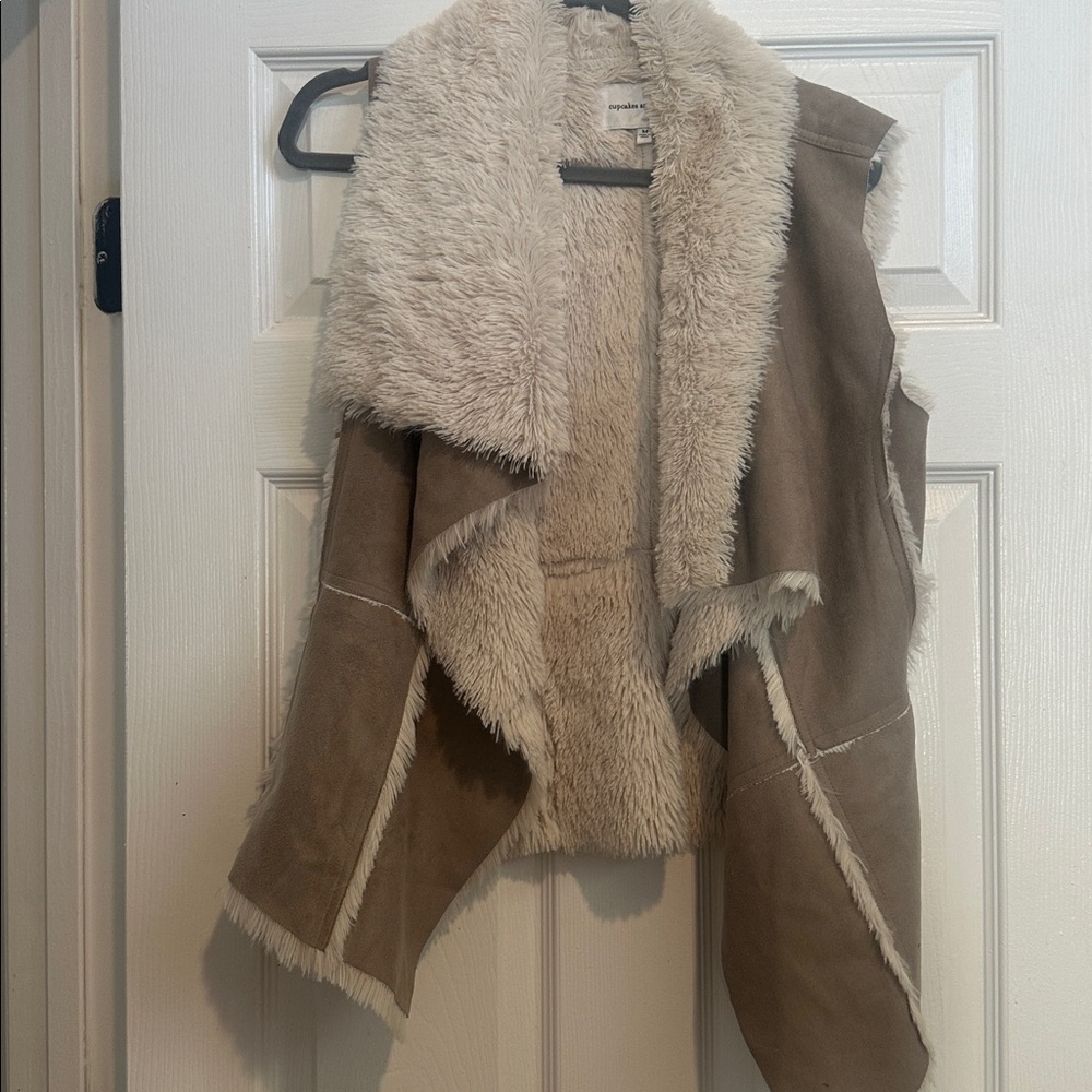 Cupcakes & Cashmere Cream Faux Shearling Vest